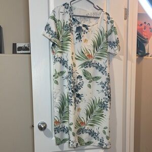 Floral Print Short Sleeve Dress Sz XL